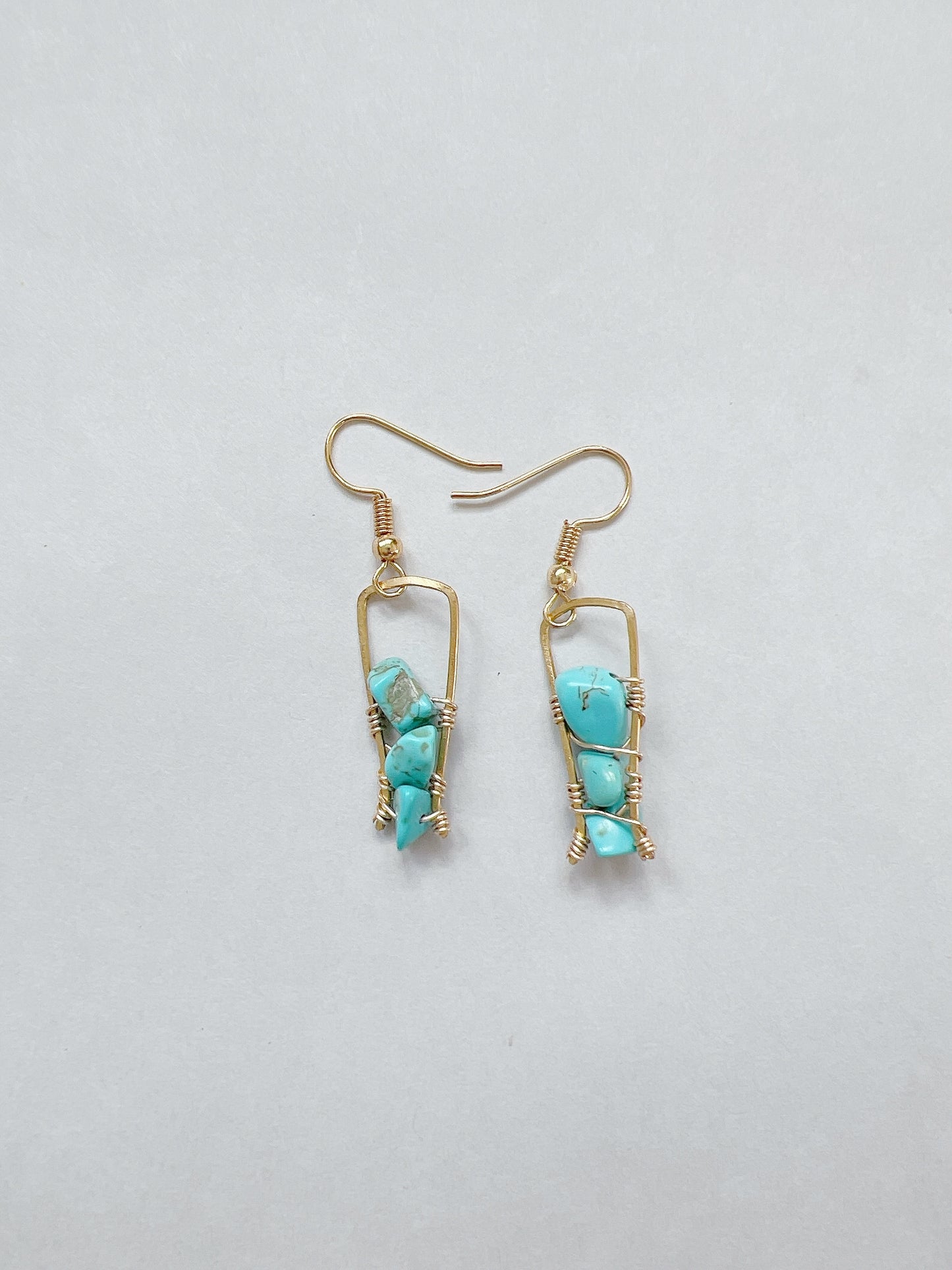 Turquoise Wire Wrapped Earrings