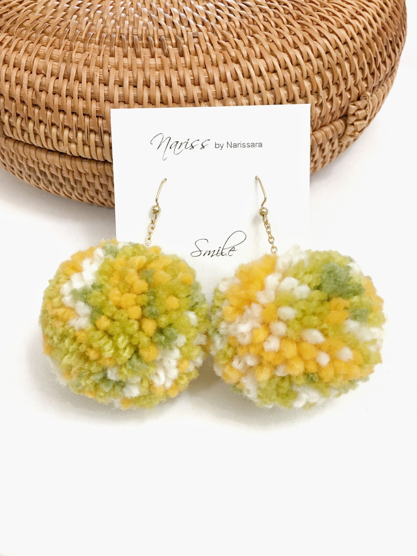 Red Wine Pom Pom Earrings - Nariss by Narissara