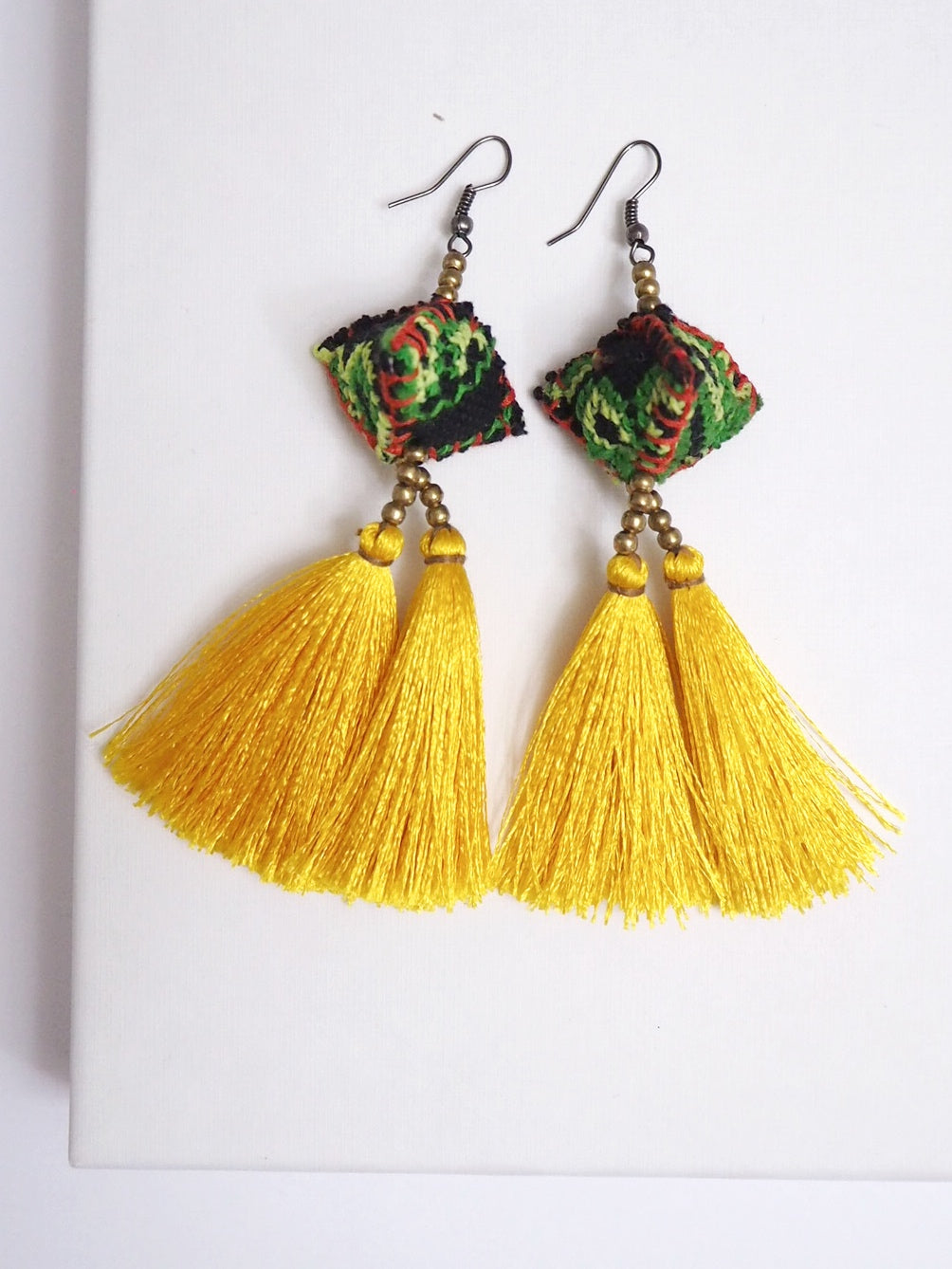 Red Wine Pom Pom Earrings - Nariss by Narissara
