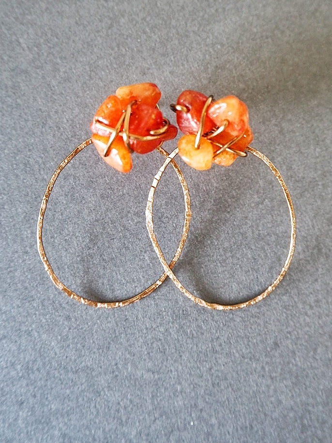 Red Wine Pom Pom Earrings - Nariss by Narissara