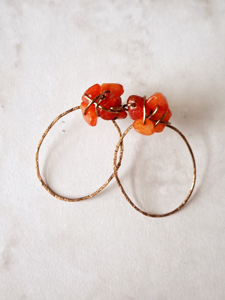 Red Wine Pom Pom Earrings - Nariss by Narissara