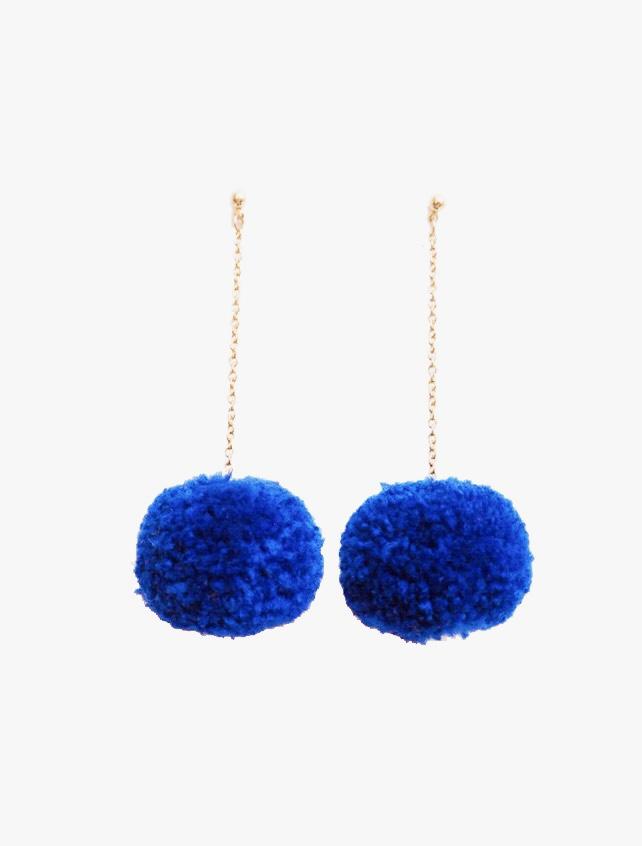 Red Wine Pom Pom Earrings - Nariss by Narissara