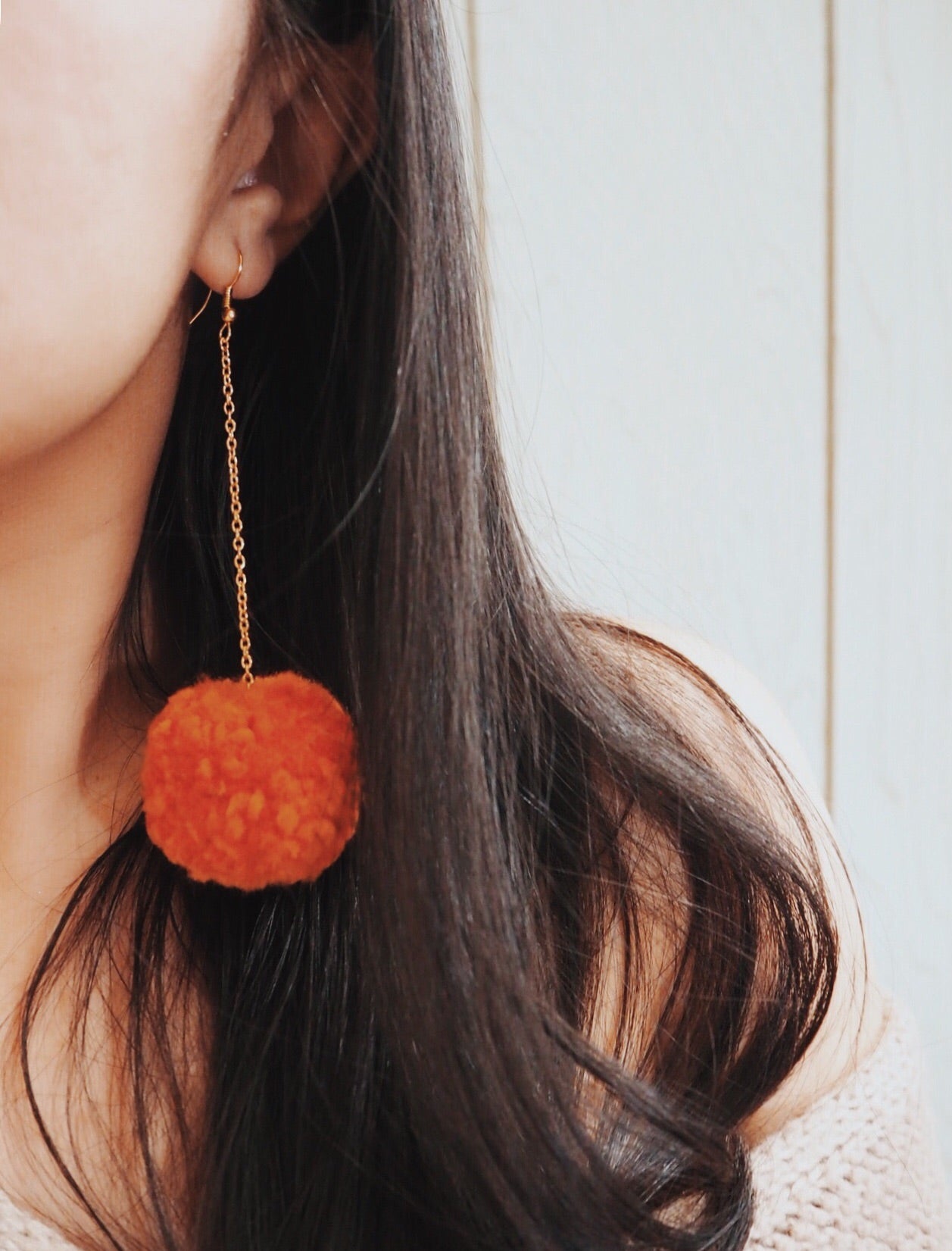 Red Wine Pom Pom Earrings - Nariss by Narissara