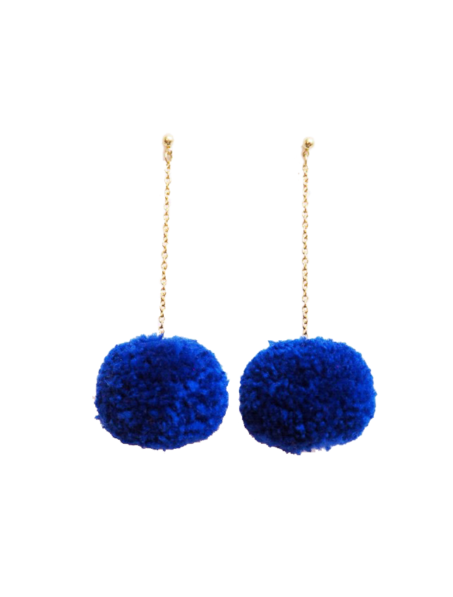 Red Wine Pom Pom Earrings - Nariss by Narissara