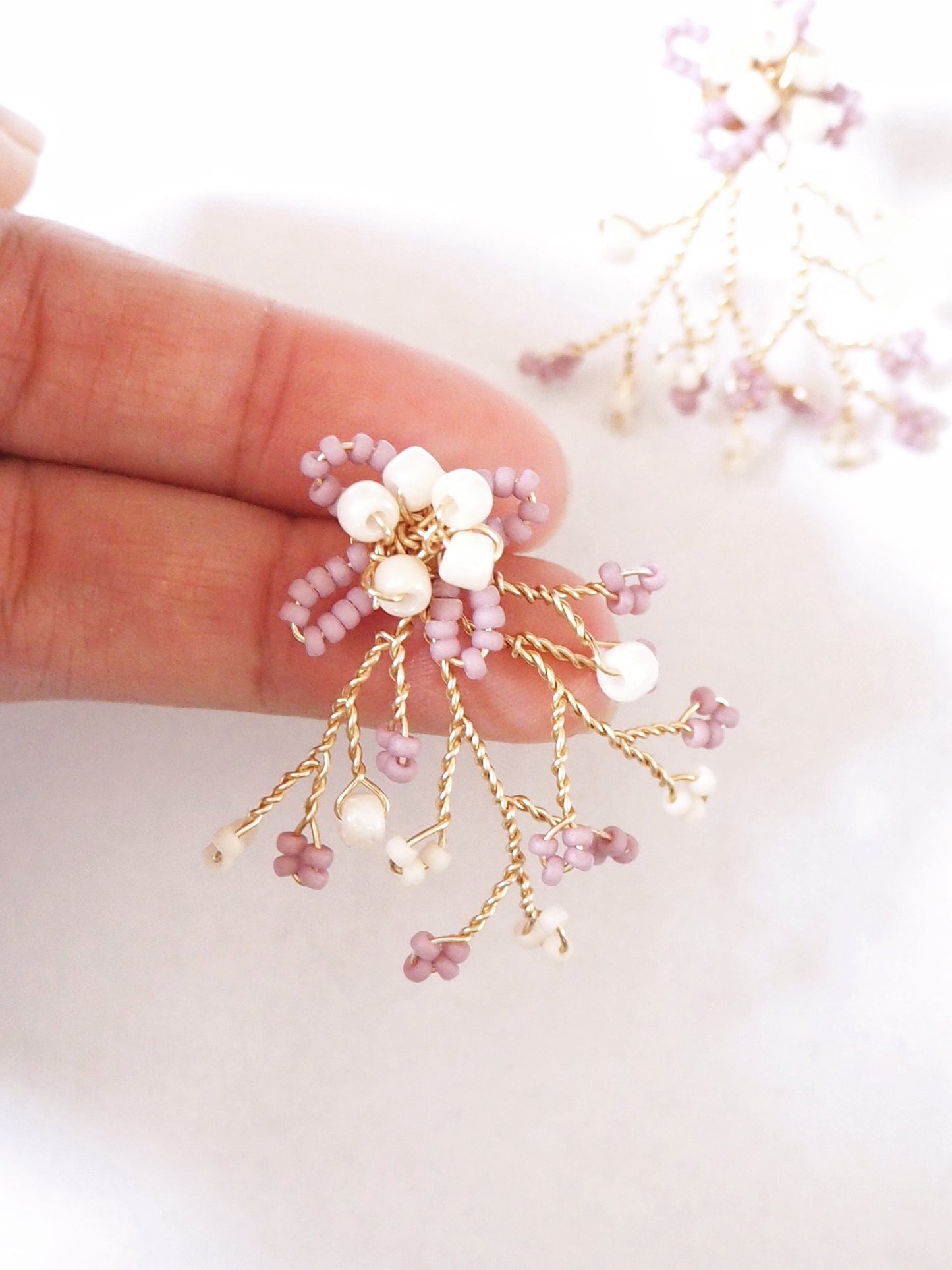 Bead Twist Wire Earrings