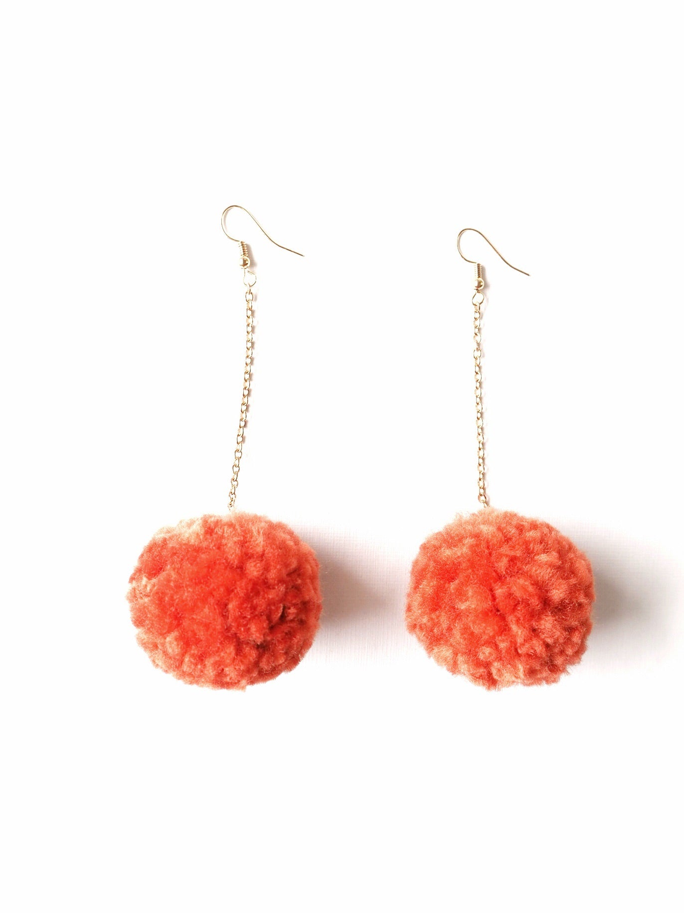 Red Wine Pom Pom Earrings - Nariss by Narissara