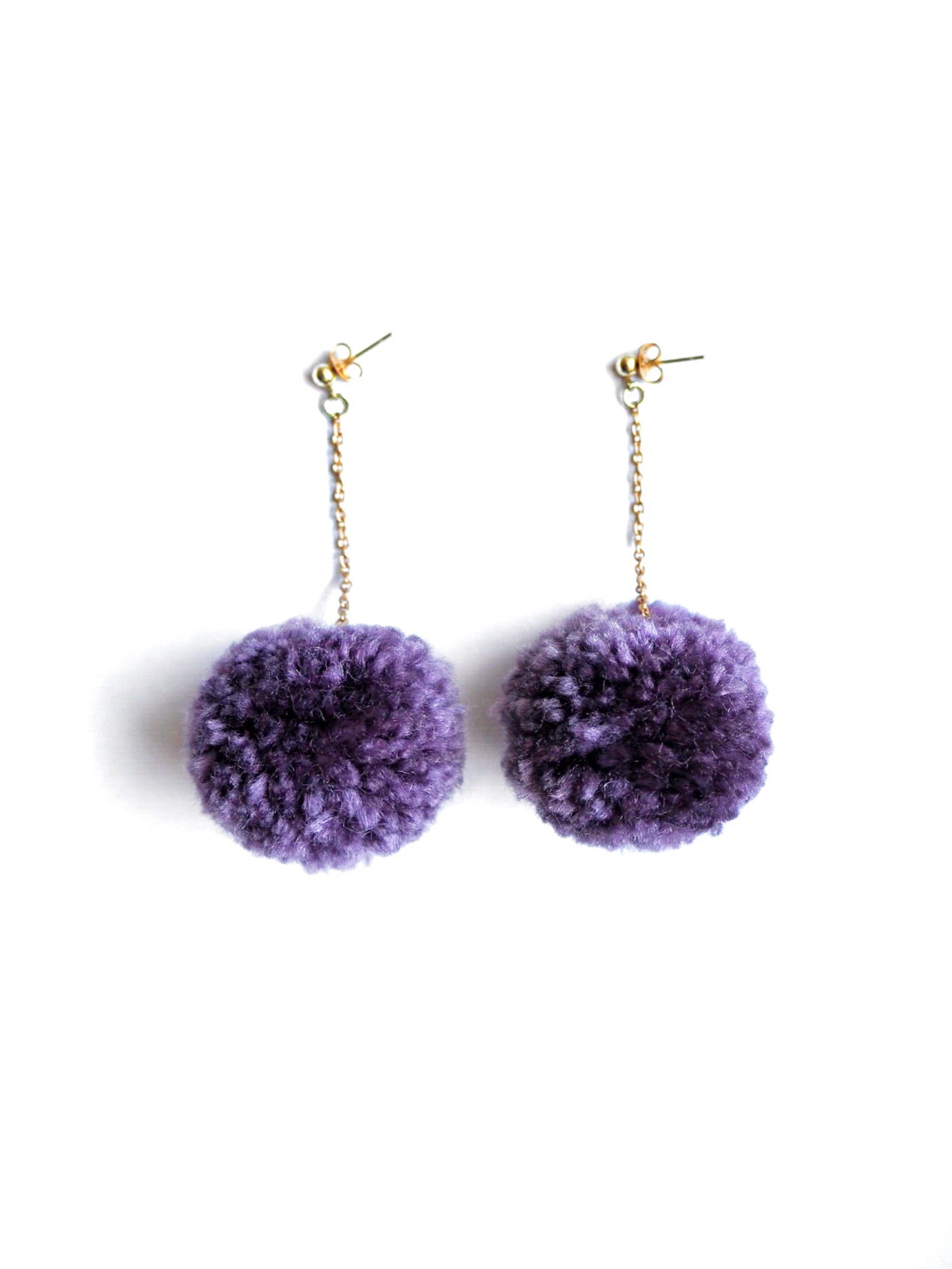 Red Wine Pom Pom Earrings - Nariss by Narissara