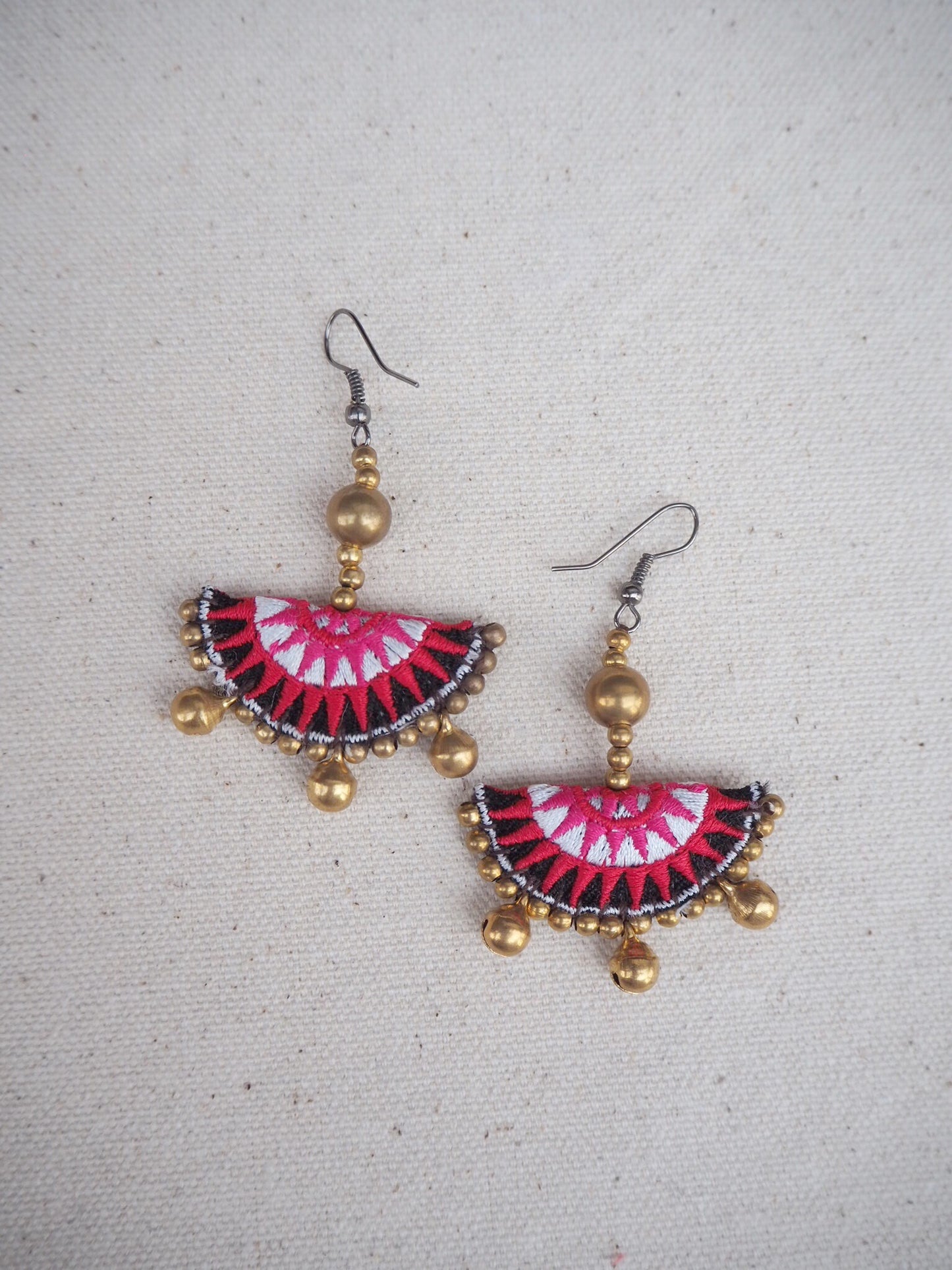 Red Wine Pom Pom Earrings - Nariss by Narissara