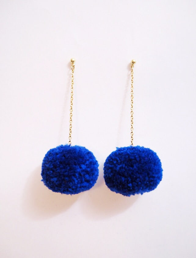 Red Wine Pom Pom Earrings - Nariss by Narissara
