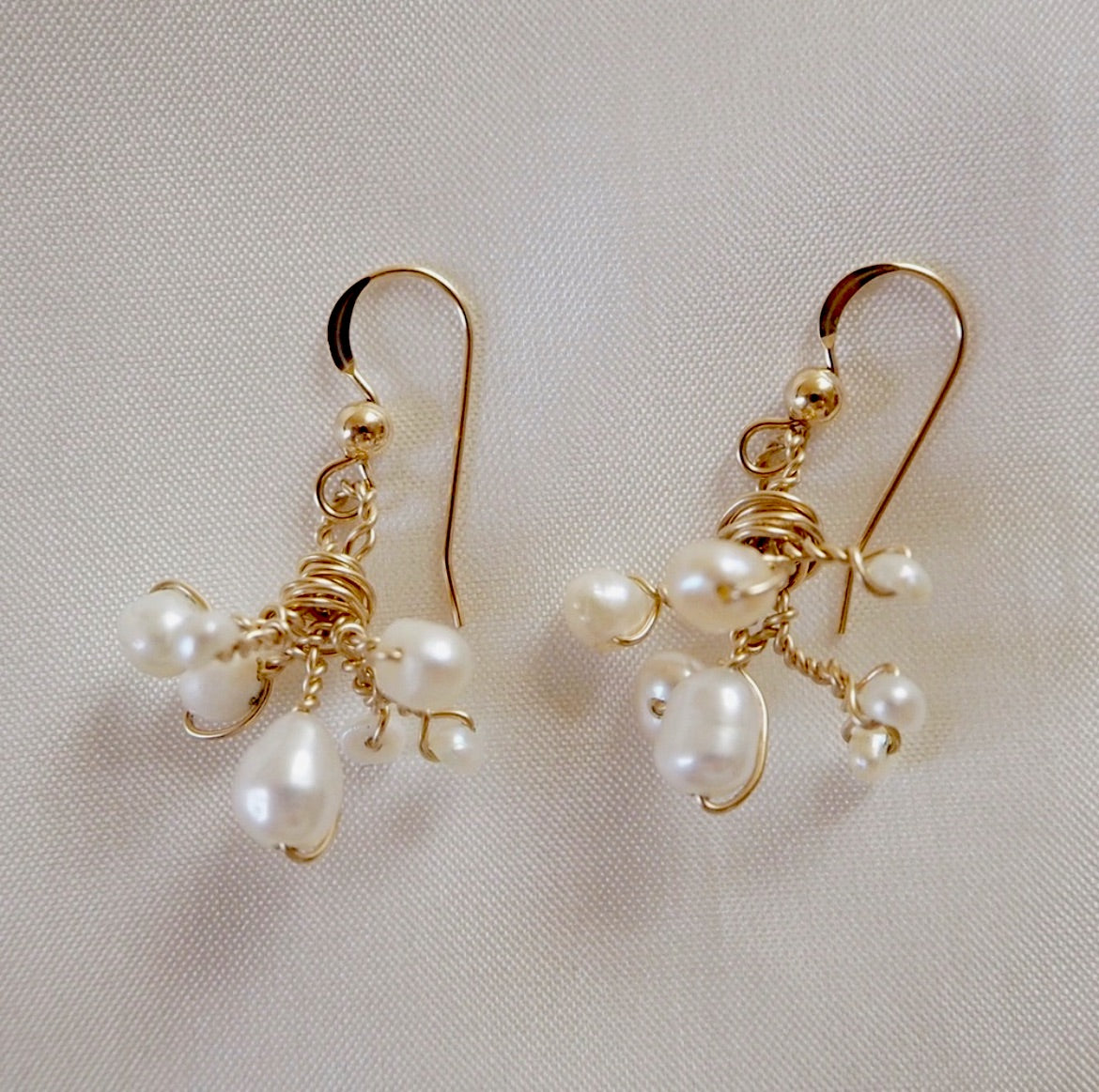 Freshwater Pearl Branches 14K Gold Filled Earrings