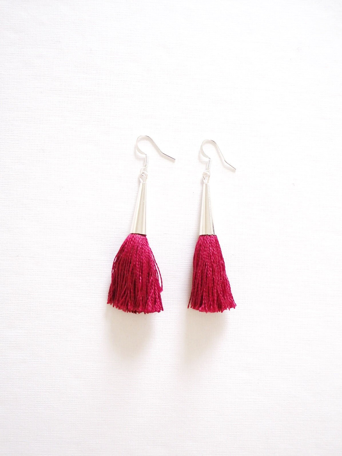 Red Wine Pom Pom Earrings - Nariss by Narissara