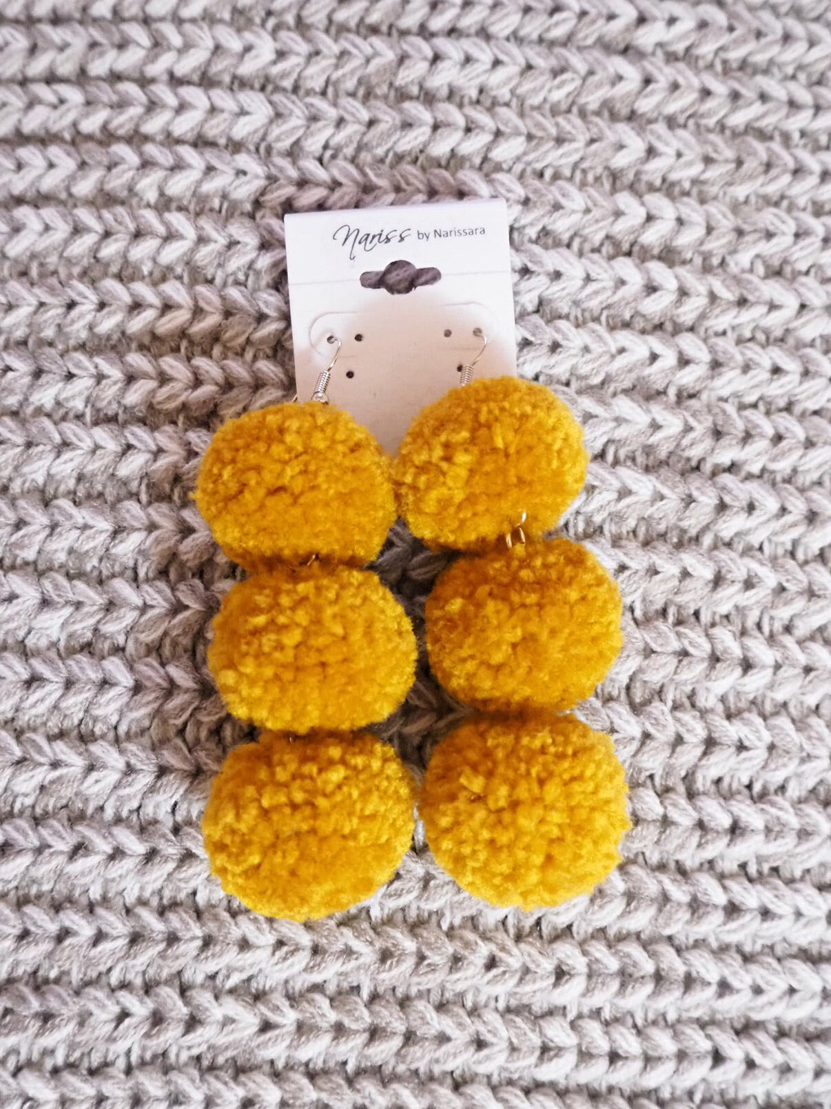 Red Wine Pom Pom Earrings - Nariss by Narissara