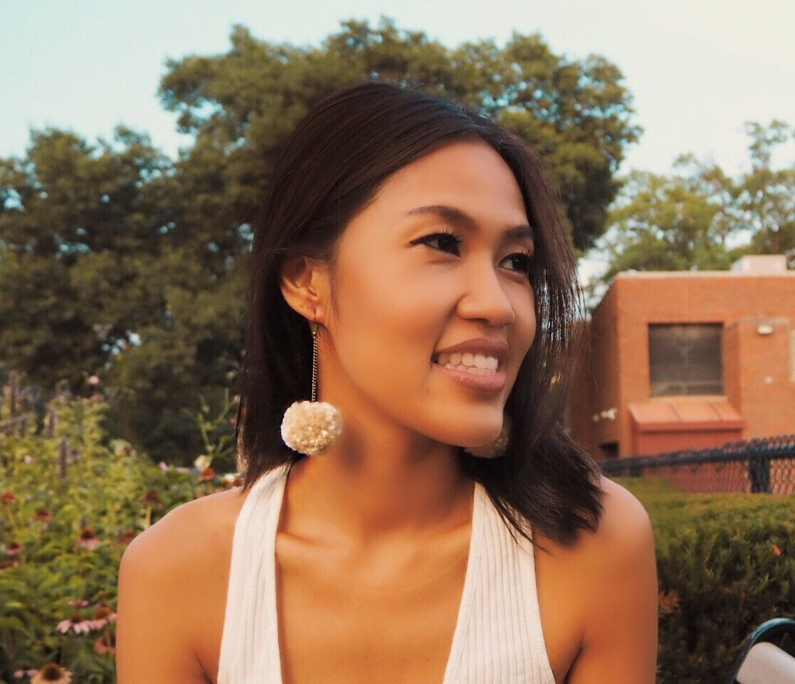 Red Wine Pom Pom Earrings - Nariss by Narissara