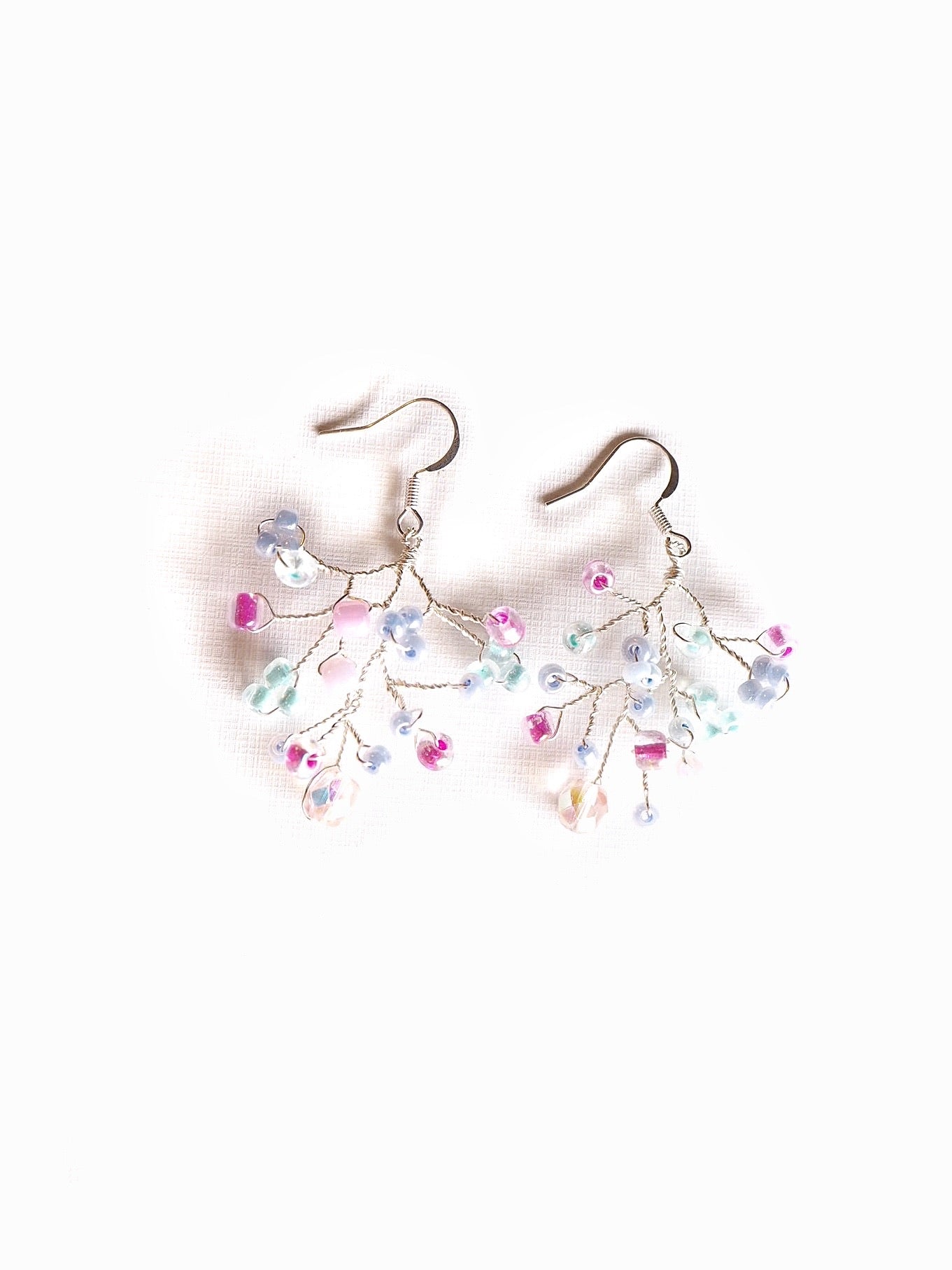 Pastel Seed Bead Branch Earrings