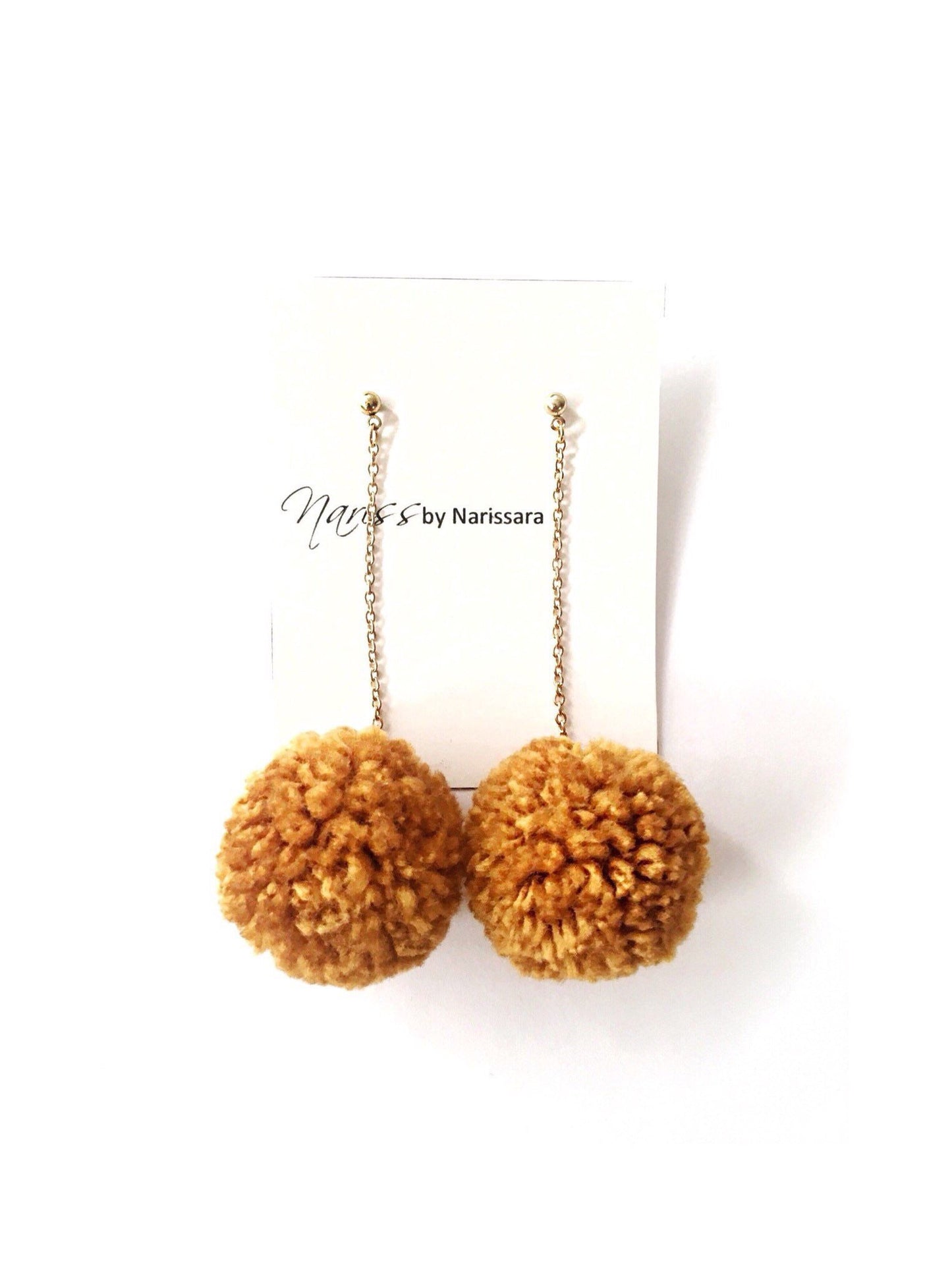 Red Wine Pom Pom Earrings - Nariss by Narissara