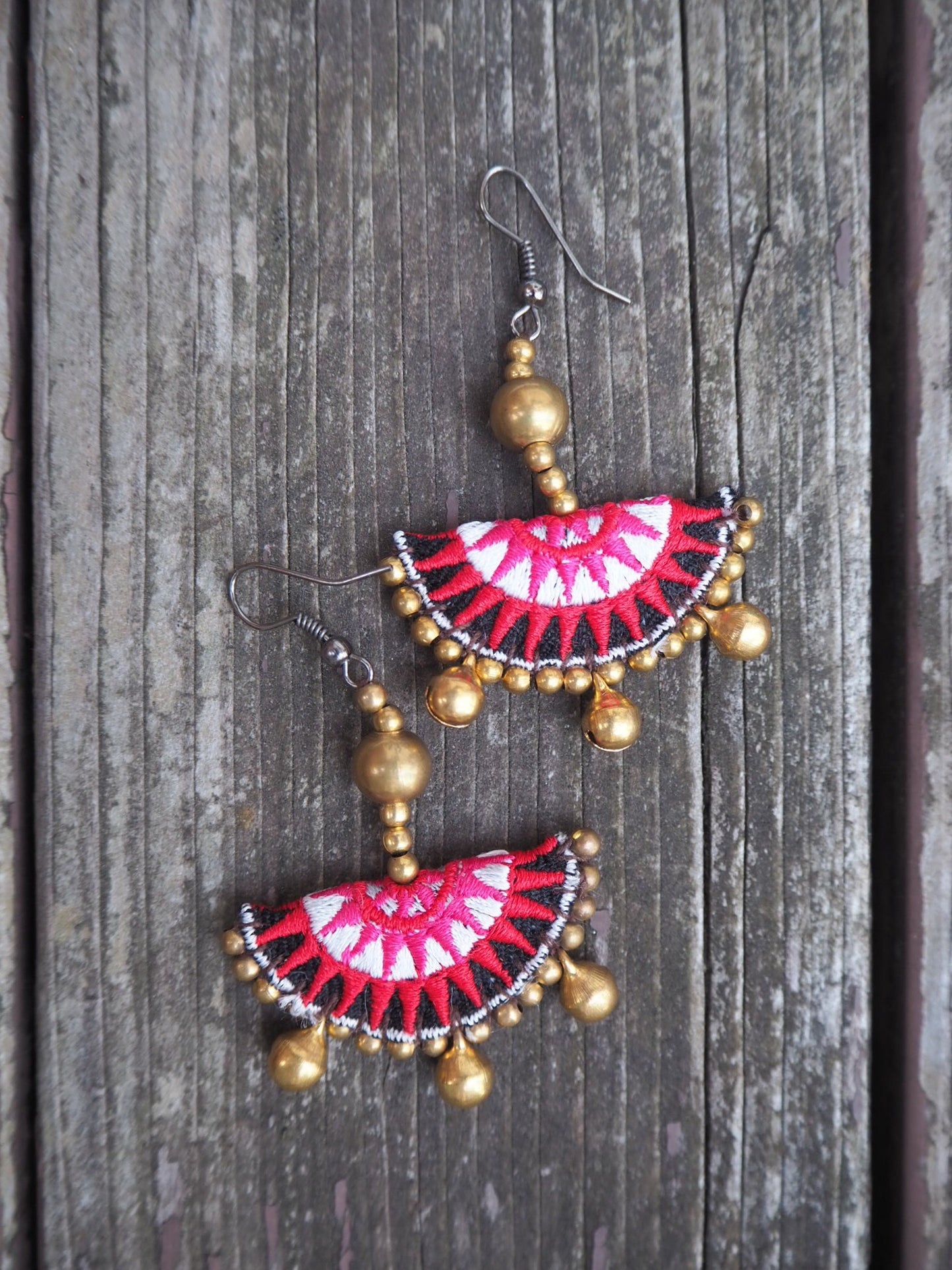 Red Wine Pom Pom Earrings - Nariss by Narissara
