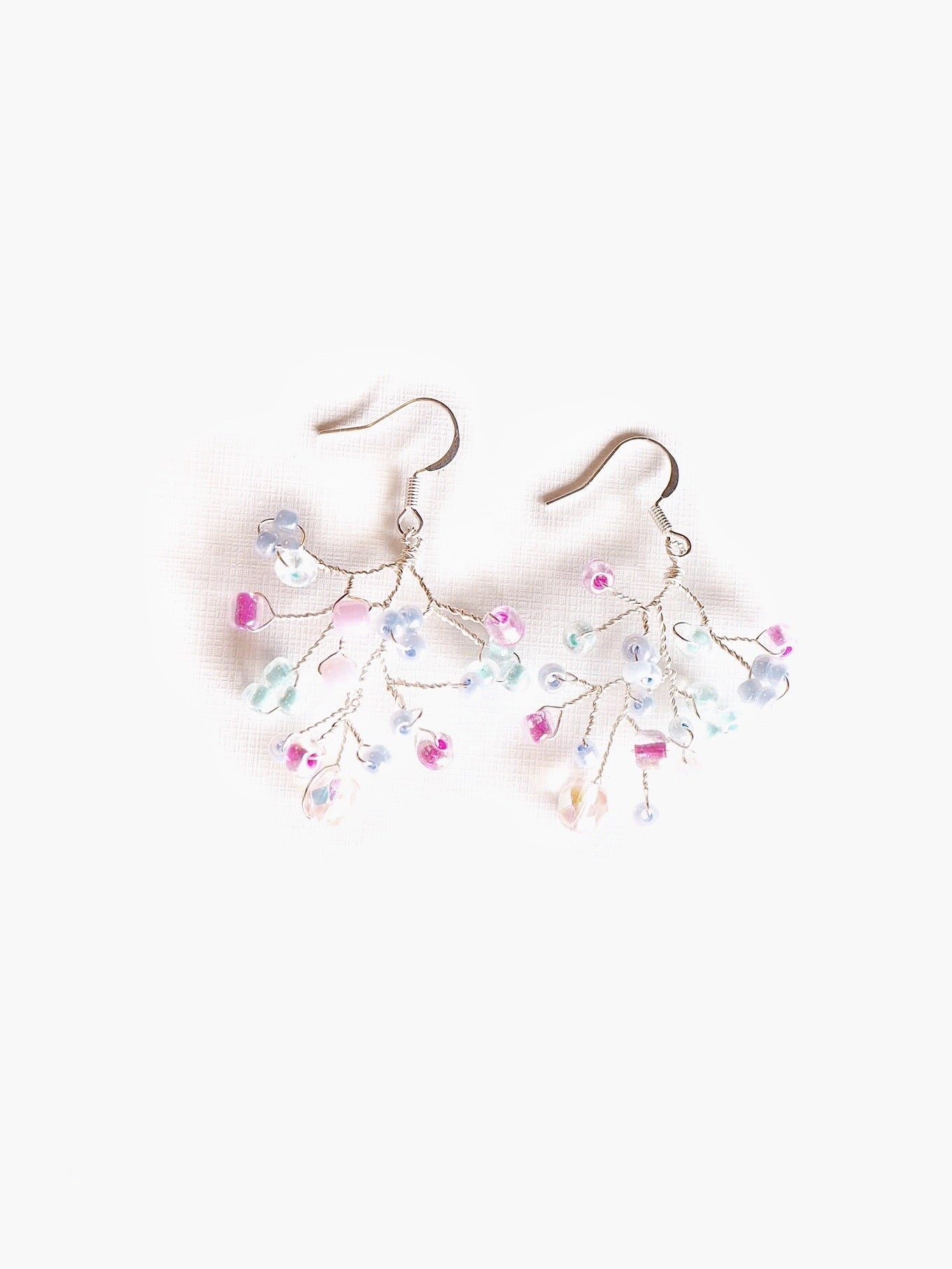 Pastel Seed Bead Branch Earrings
