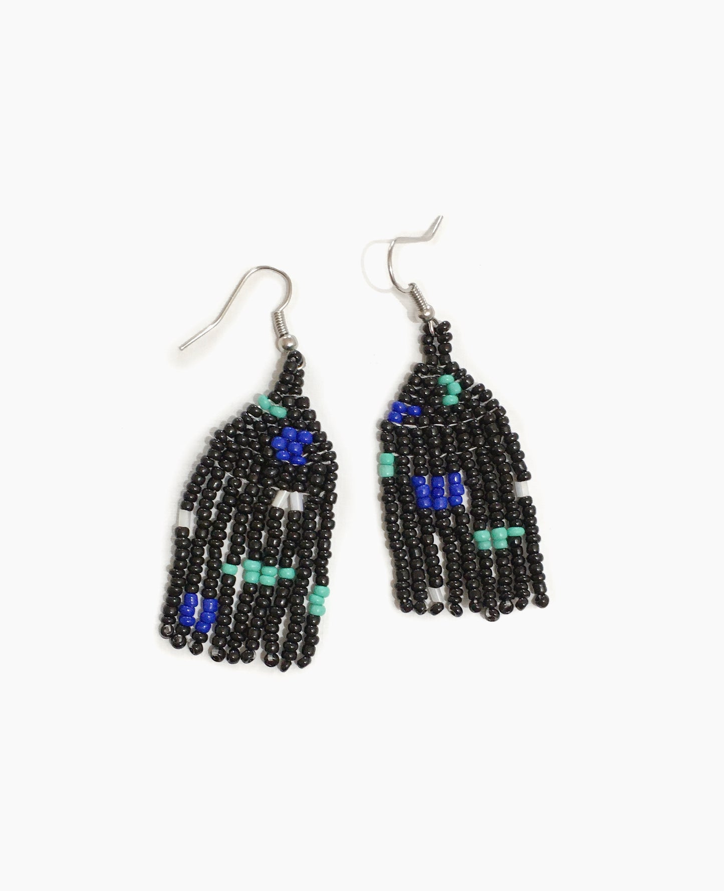 Handmade_Minimal_Black_Beaded_Fringe_Earrings