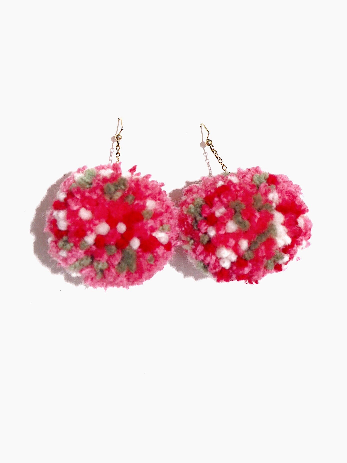 Red Wine Pom Pom Earrings - Nariss by Narissara