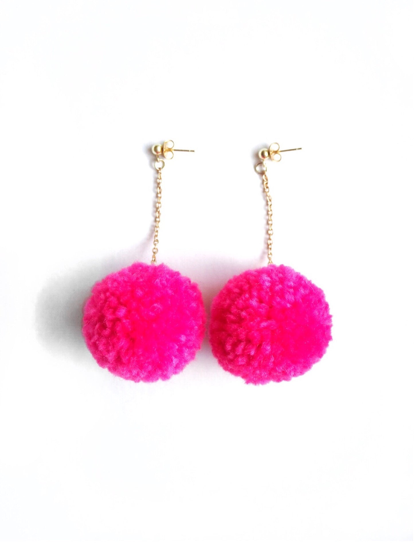 Red Wine Pom Pom Earrings - Nariss by Narissara